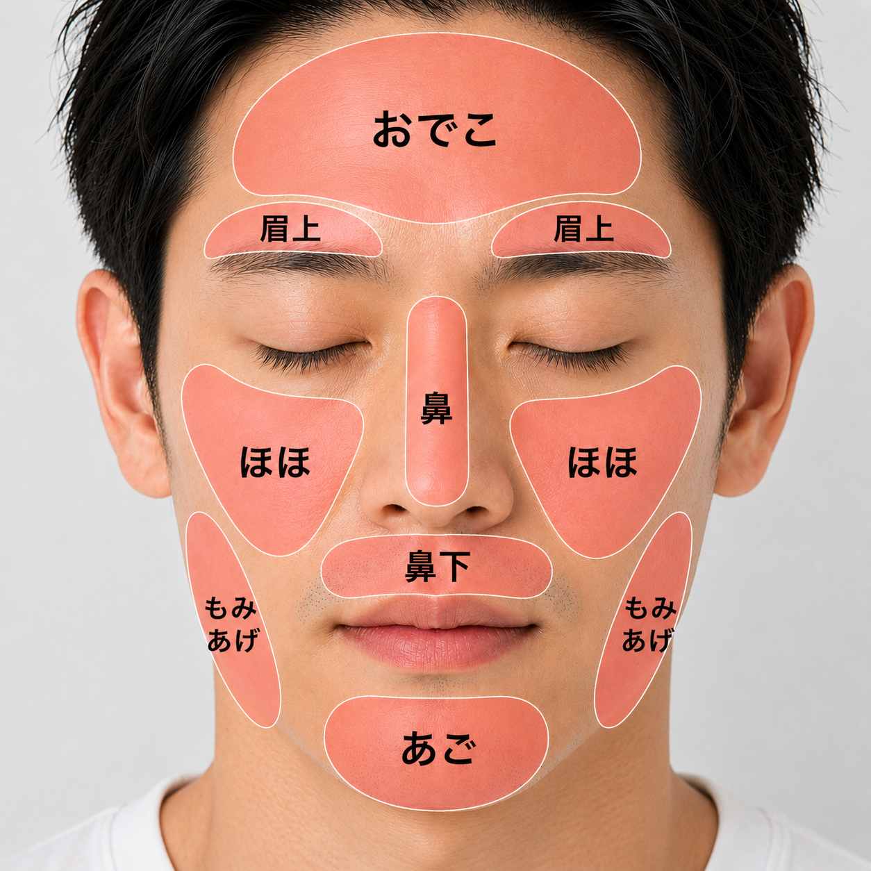 脱毛できる主な部位（男性）